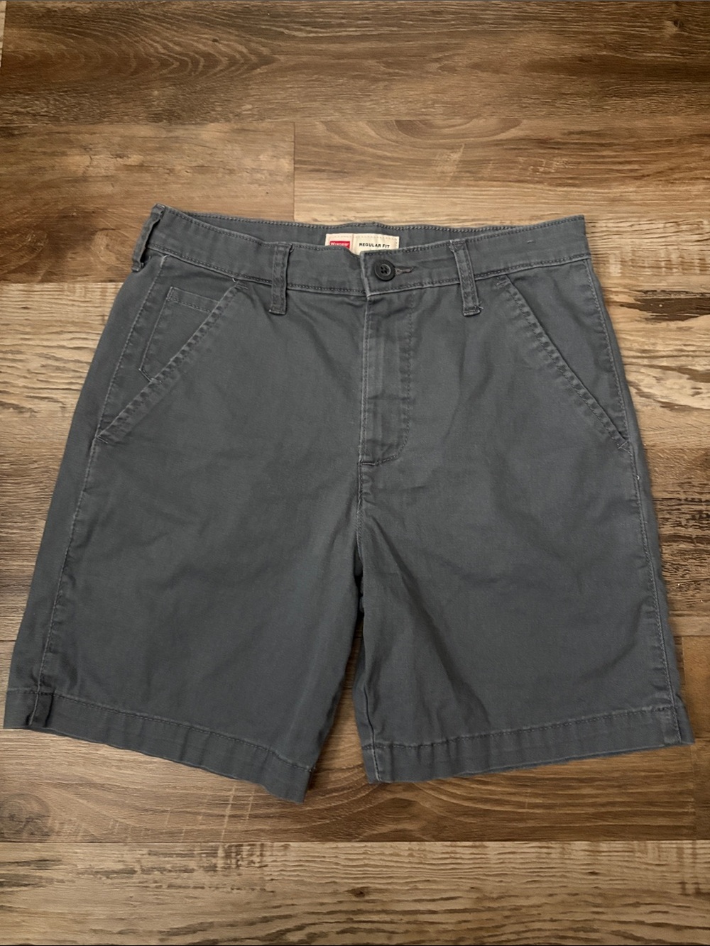 Wrangler Slate Gray Flat-Front Boys Shorts